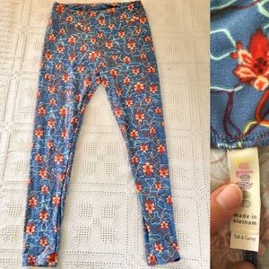 LuLaRoe TC Blue Floral Leggings